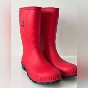 Kamik unisex size boys big kid 6 red rain boots size, no liner or insert